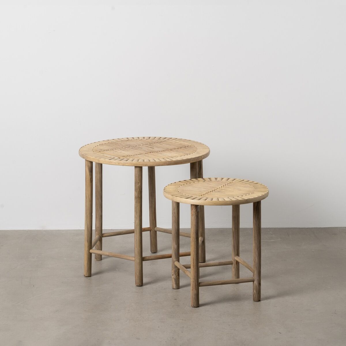 Sidobord Naturell Bambu 50 x 50 x 48 cm 38,5 x 38,5 x 40 cm 2 Delar (2 antal) - 2