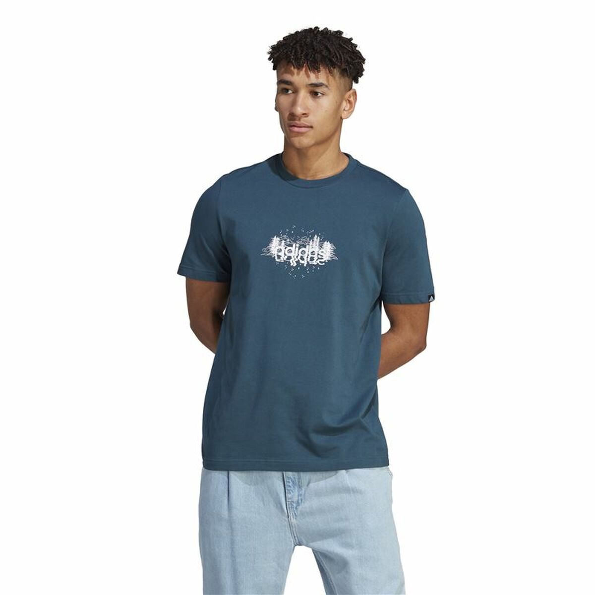 T-shirt Adidas Myst Linear Blå (M) - 2