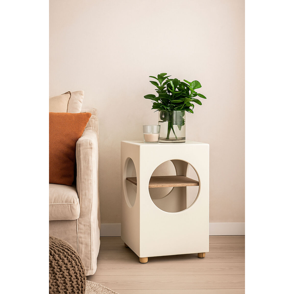Sidobord Home ESPRIT Vit 40 x 40 x 60 cm