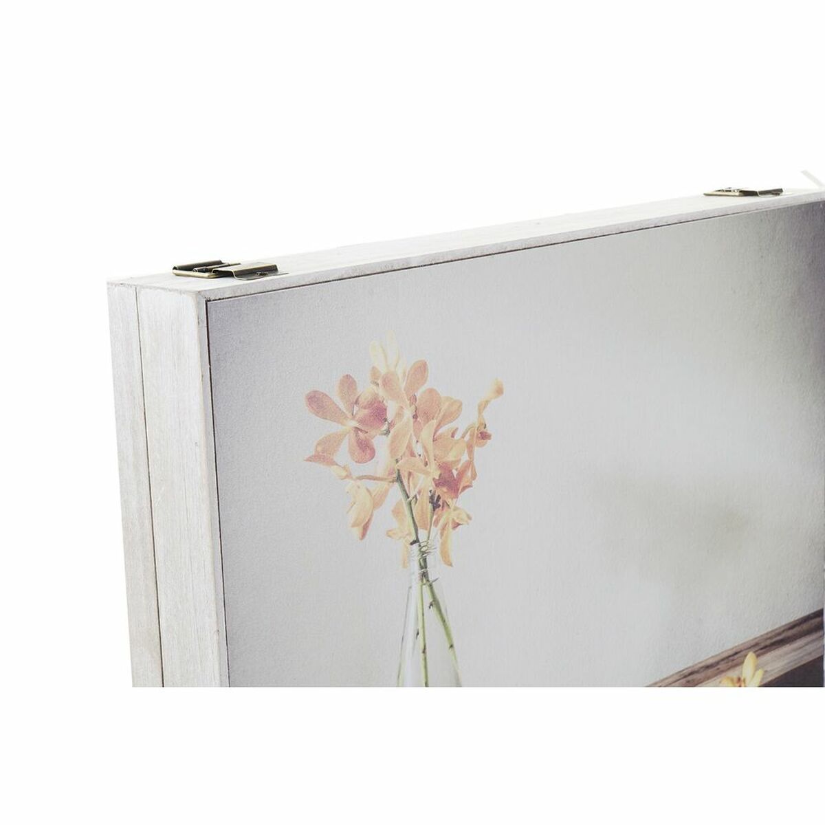 Dekorationslåda DKD Home Decor Gul Beige Rosa Trä MDF Virágok Vas Räknare (2 antal) - 9