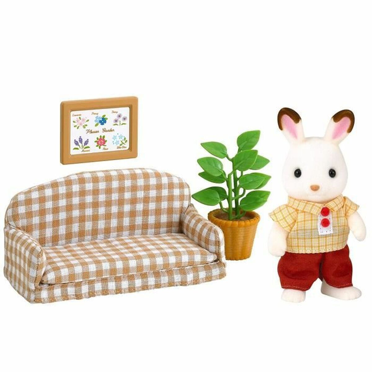 Actionfigurer Sylvanian Families Papa Rabbit Chocolate and Living Room