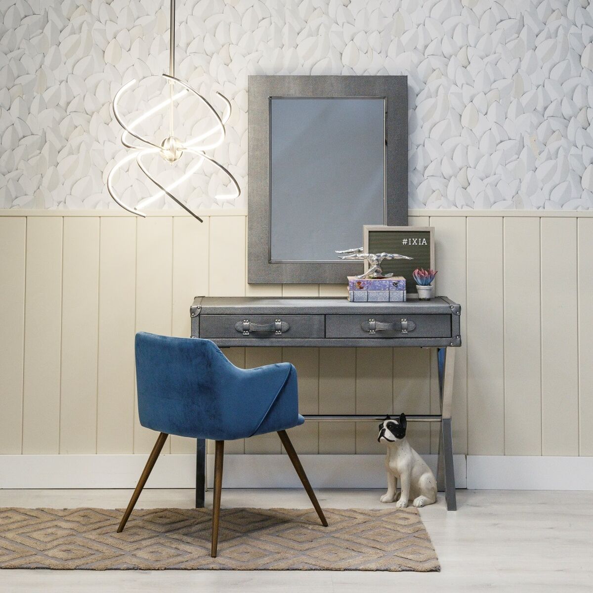 Taklampa 60 x 60 x 120 cm Metall Silver Modern - 5