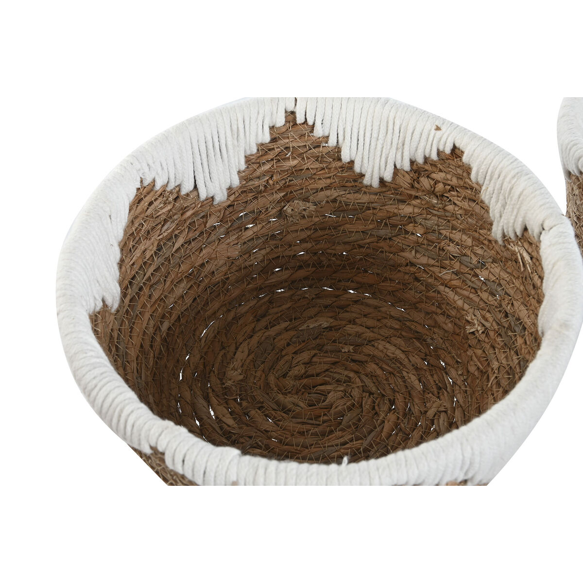 Bordsdekoration Home ESPRIT Vit Naturell 30,5 x 30,5 x 14 cm (3 Delar) - 2