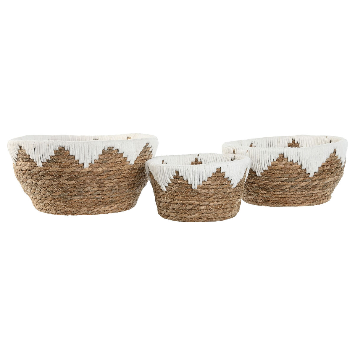 Bordsdekoration Home ESPRIT Vit Naturell 30,5 x 30,5 x 14 cm (3 Delar) - 4