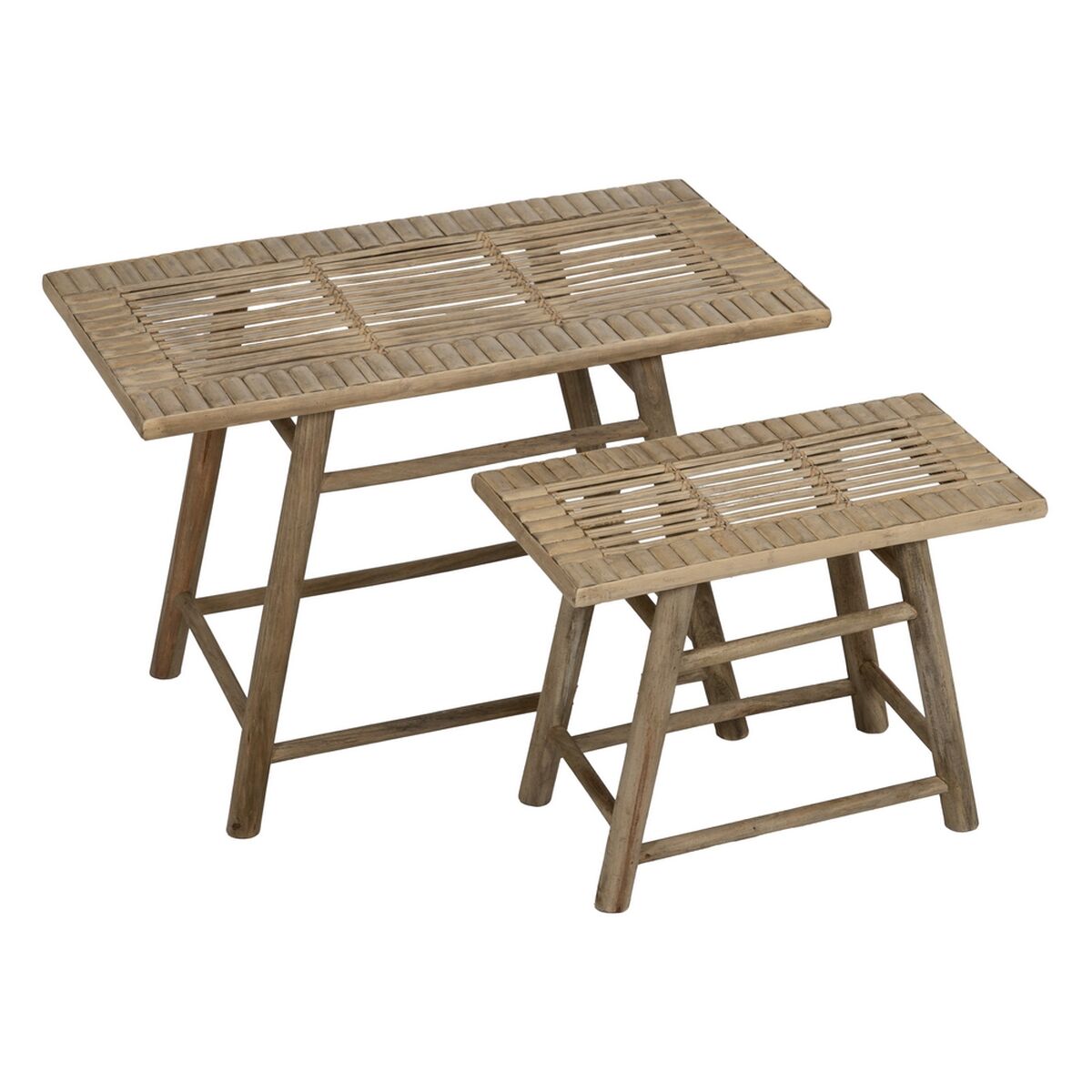 Sidobord Naturell Bambu 60 x 32 x 41 cm 42 x 21,5 x 32 cm 2 Delar (2 antal)