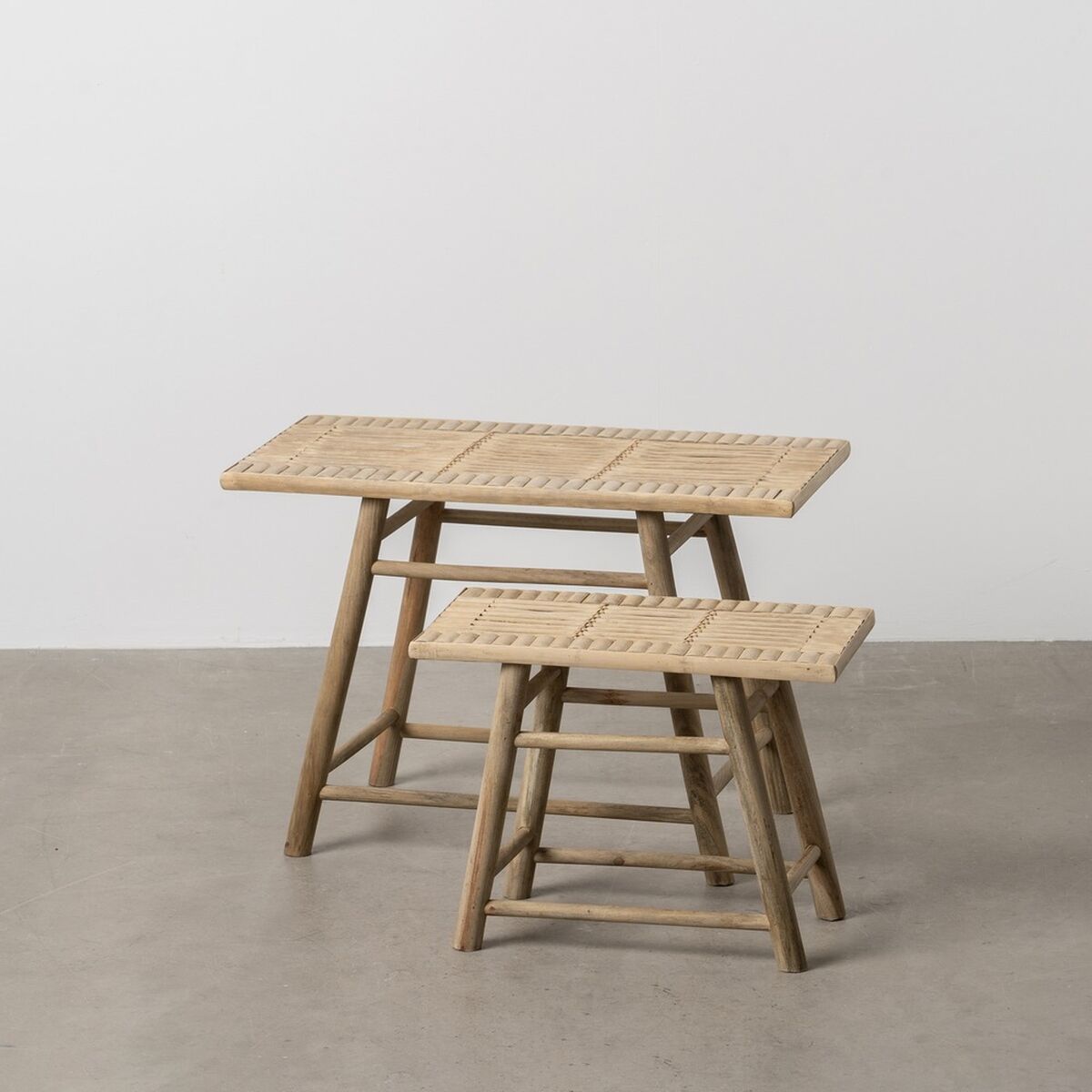 Sidobord Naturell Bambu 60 x 32 x 41 cm 42 x 21,5 x 32 cm 2 Delar (2 antal) - 2