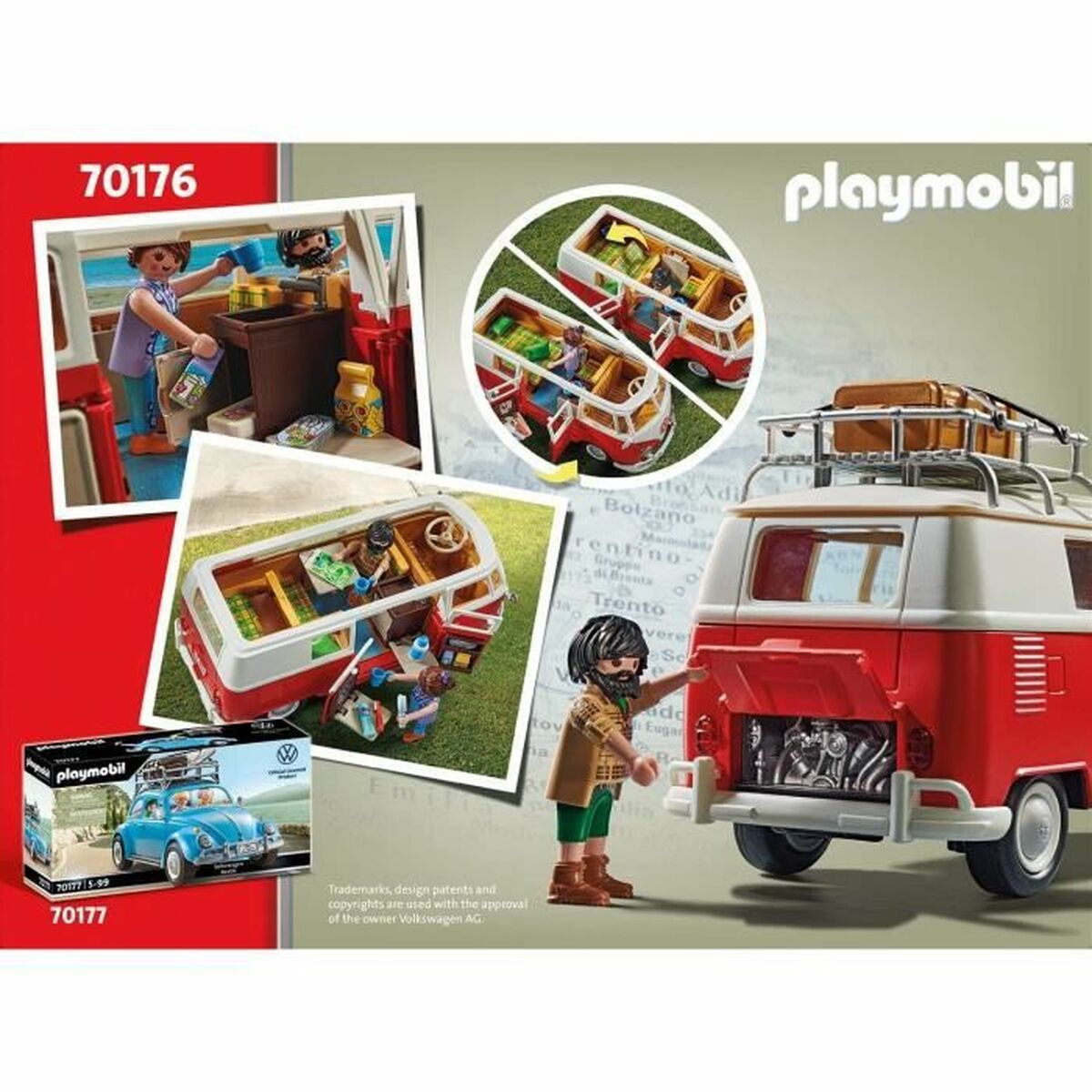 Fordonsspel Playmobil 70176 Volkswagen T1 Bus Röd - 4