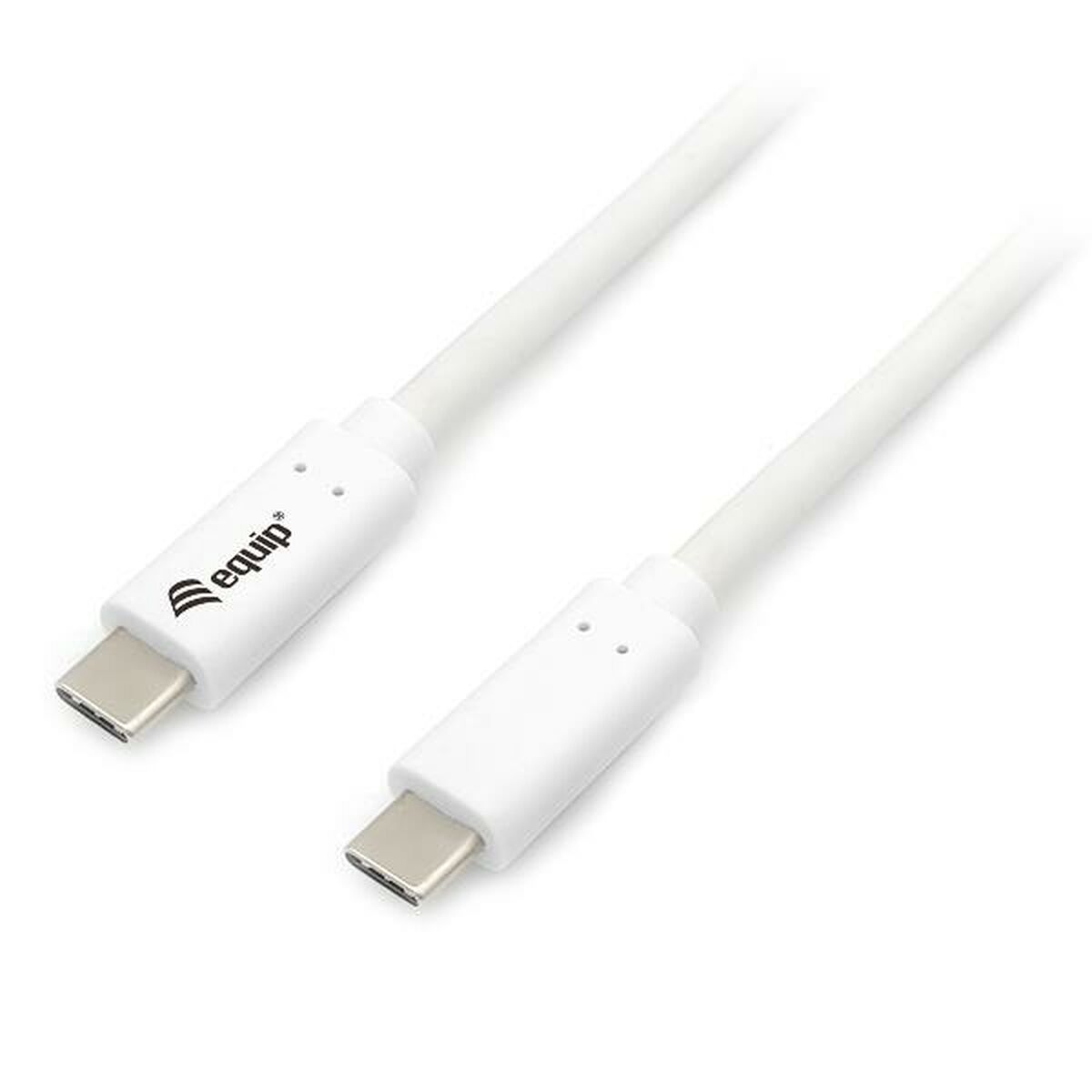 USB-C till USB-C Kabel Equip 12836207101 Vit 2 m