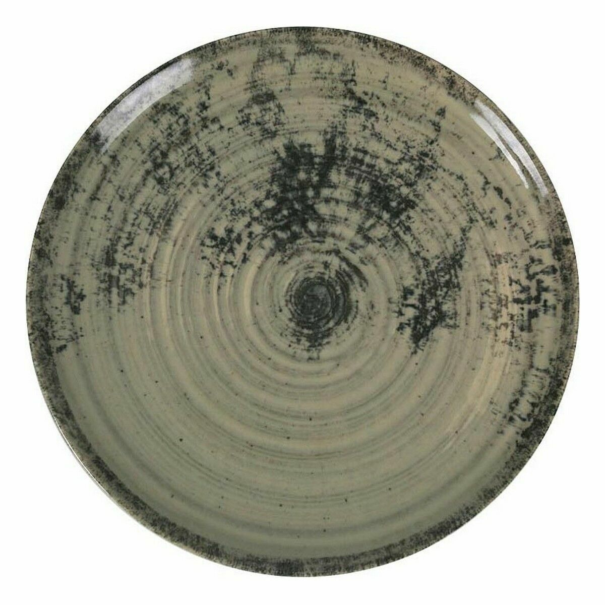 Platt skål La Mediterránea Aspe Grön Ø 26 x 2,5 cm (12 antal) - 2