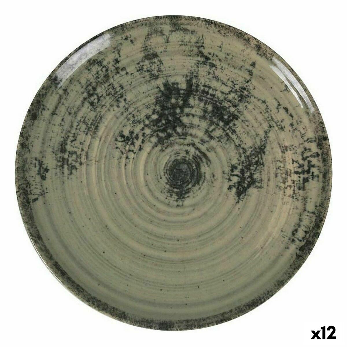 Platt skål La Mediterránea Aspe Grön Ø 26 x 2,5 cm (12 antal) - 3
