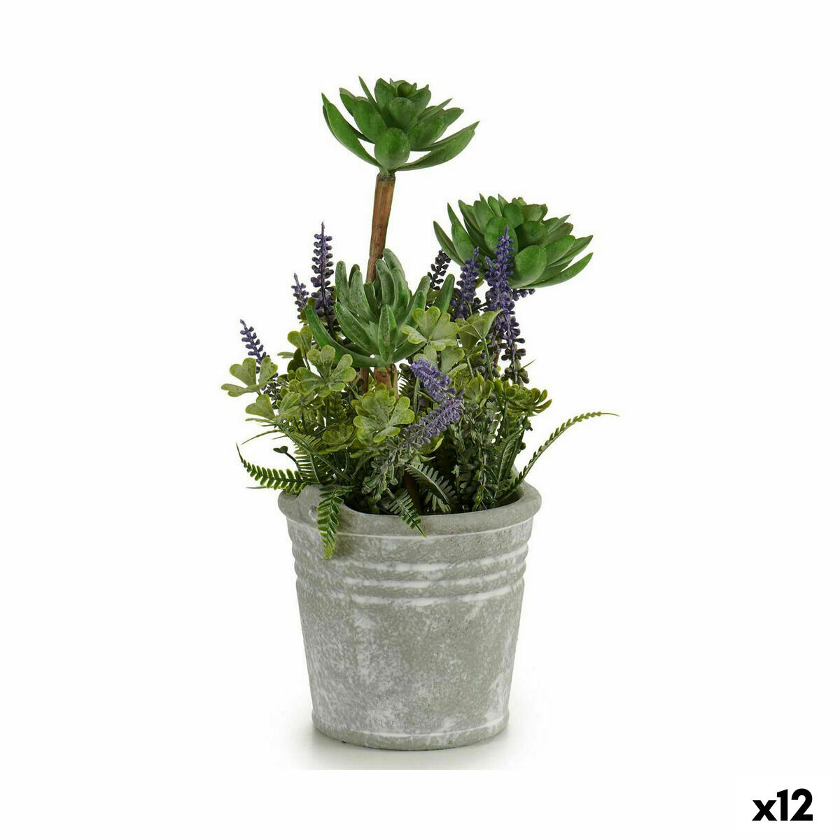 Dekorativ växt Ibergarden Kork Keramik Plast Blomsteräng 10 x 25 x 10 cm (12 antal)