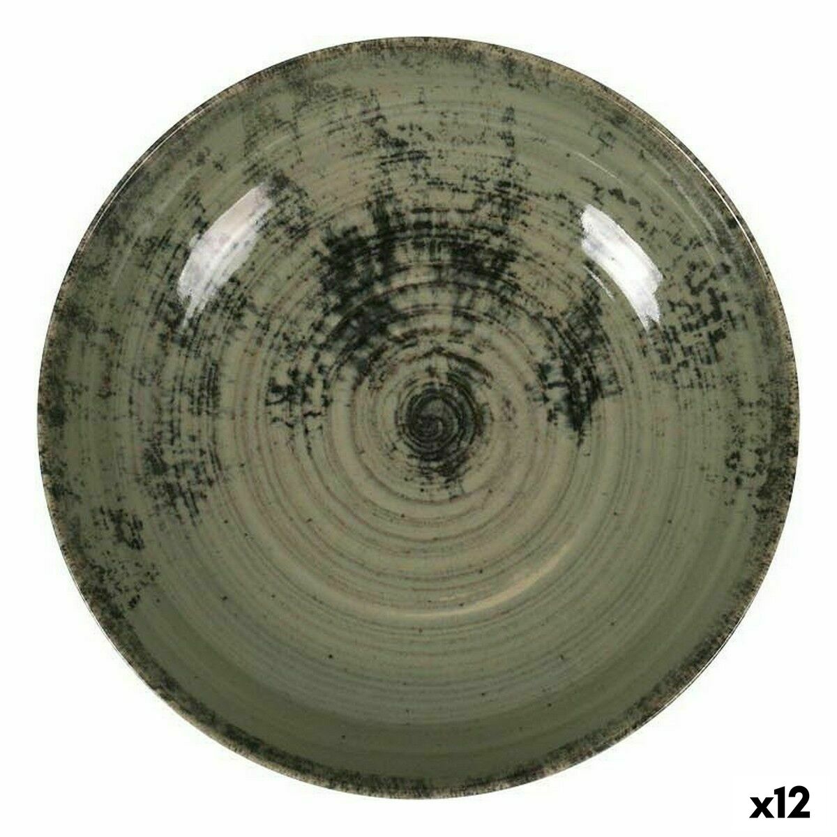 Djup tallrik La Mediterránea Aspe Grön Ø 22,7 x 5 cm (12 antal) - 3