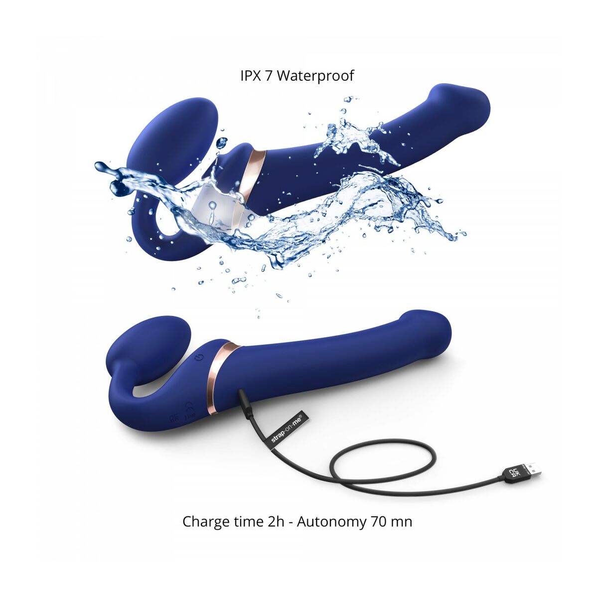 Vibrator Strap-on-me 6017418 Blå XL - 6