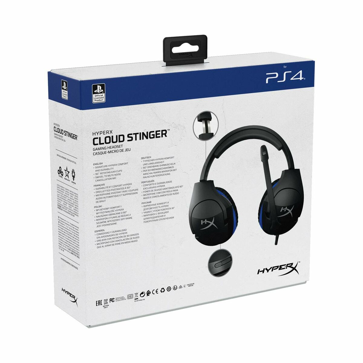 Spelhörlurar med mikrofon Hyperx HyperX Cloud Stinger PS5-PS4 Svart/Blå Blå Svart - 2