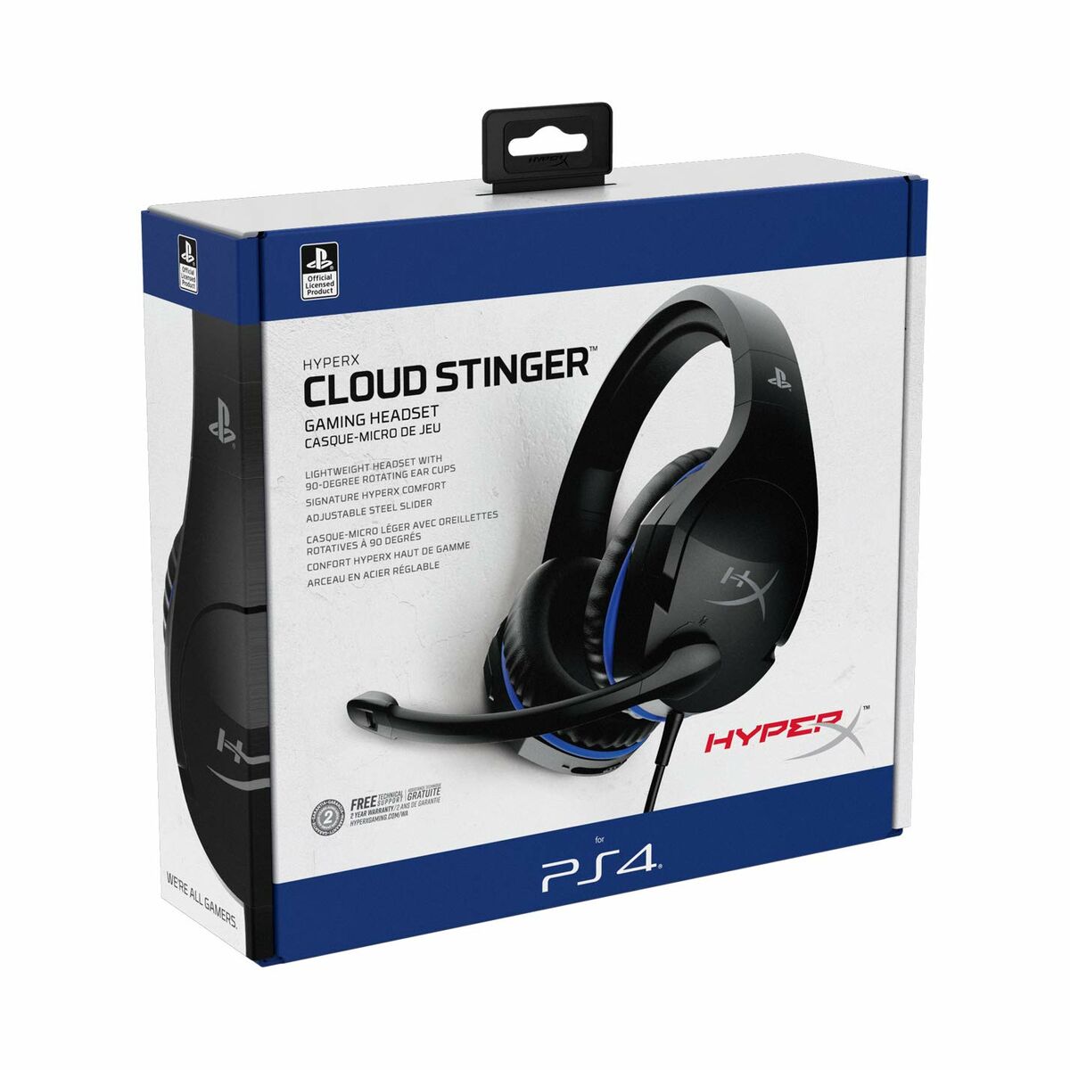 Spelhörlurar med mikrofon Hyperx HyperX Cloud Stinger PS5-PS4 Svart/Blå Blå Svart - 3