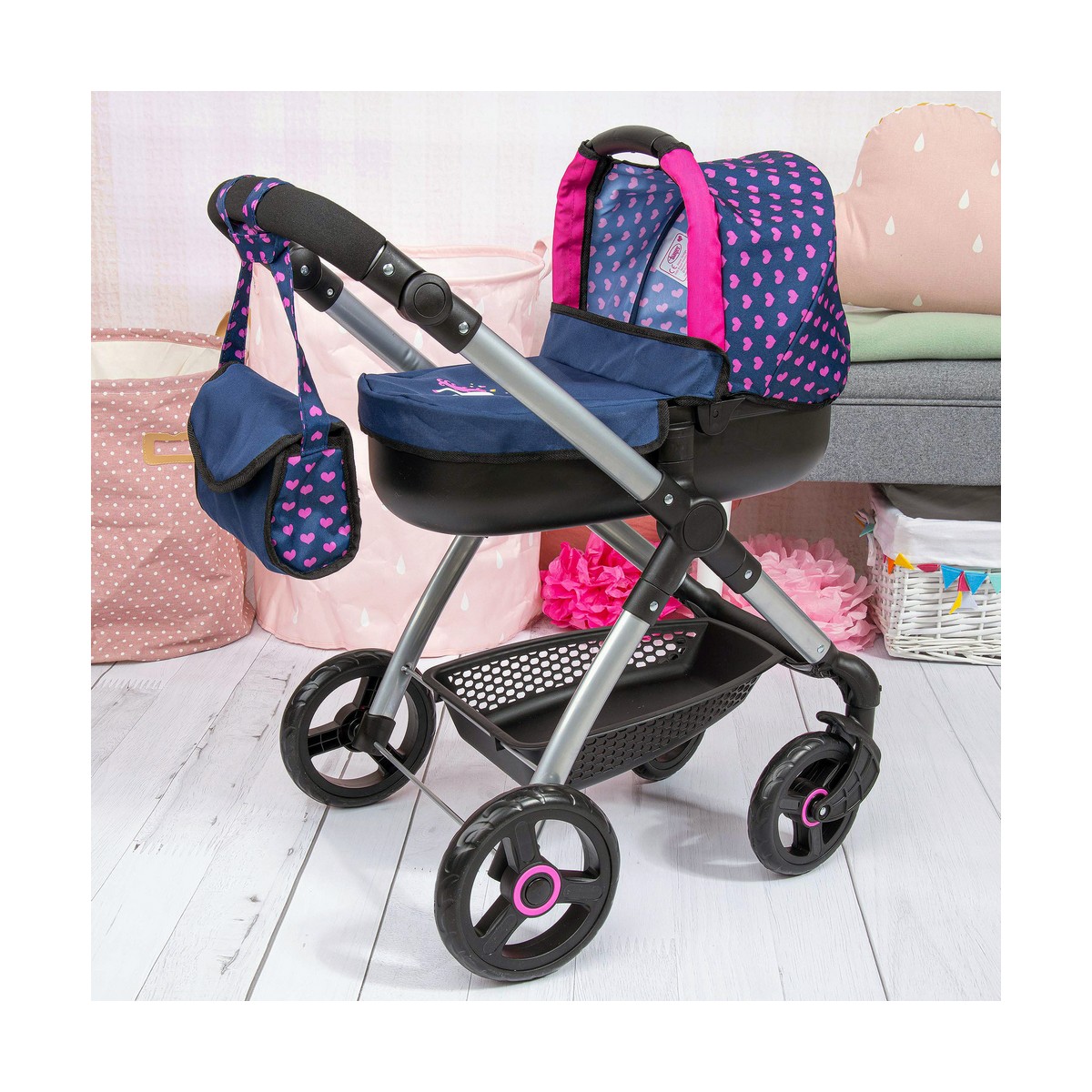 Dockvagn Reig Stule Pram Marinblå 63 cm - 9
