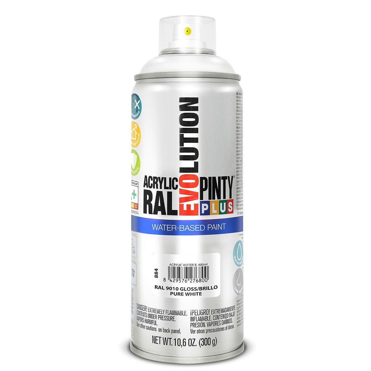 Sprejfärg Pintyplus Evolution RAL 9010 400 ml Vattenbaserat Pure White - 3