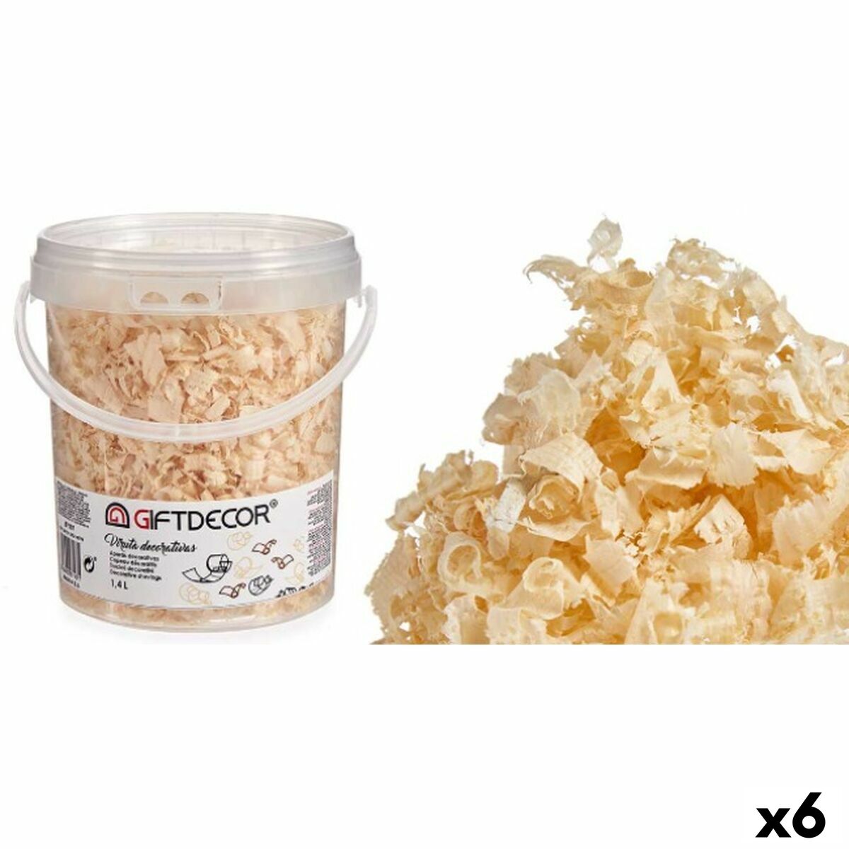 Dekorativa spån Gift Decor Naturell 1,4 L (6 antal)