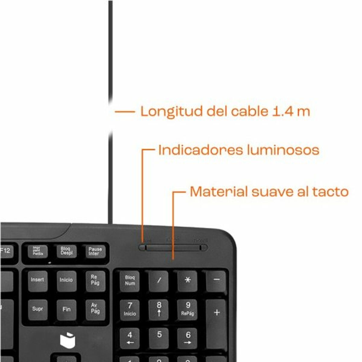 Tangentbord PcCom Svart - 5
