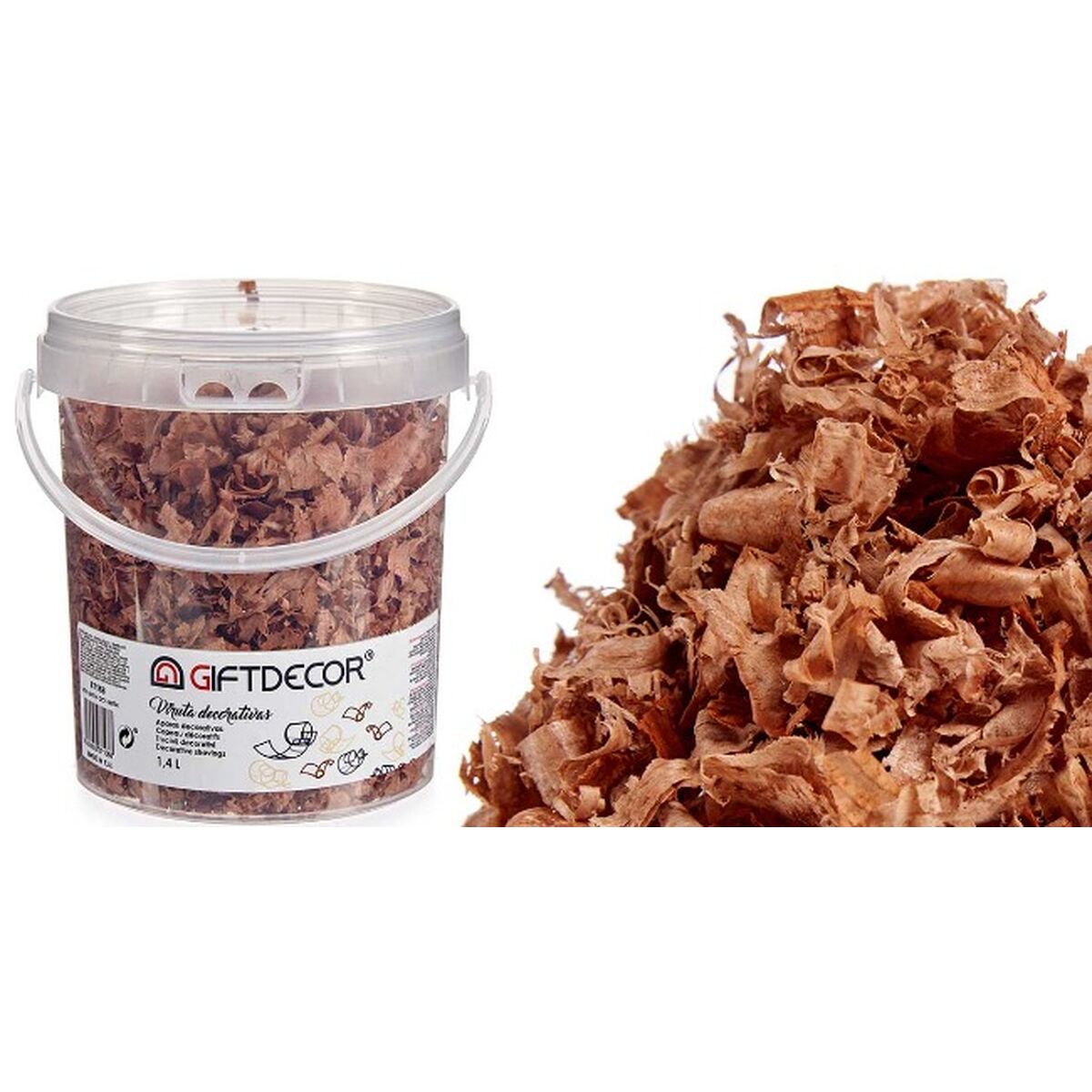 Dekorativa spån Gift Decor Brun 1,4 L (6 antal) - 4