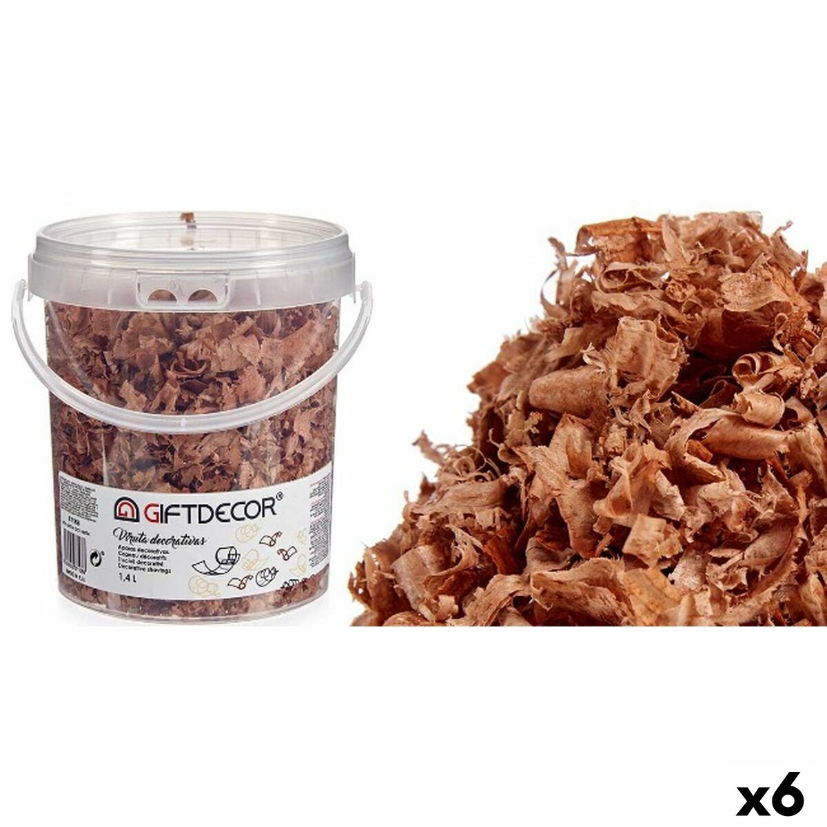 Dekorativa spån Gift Decor Brun 1,4 L (6 antal) - 3