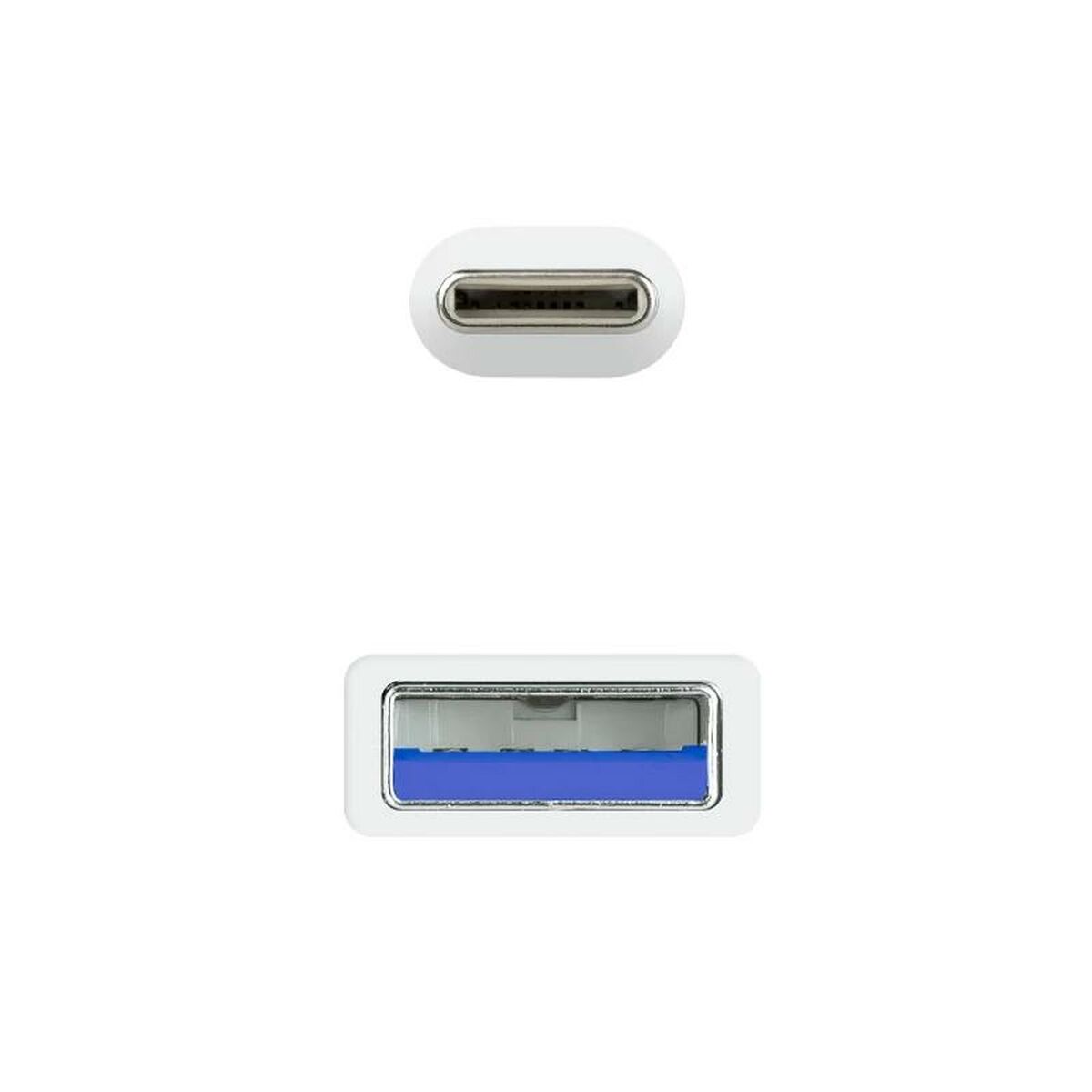 USB-C-kabel till USB NANOCABLE 10.01.4000-W Vit 50 cm (1 antal) - 3