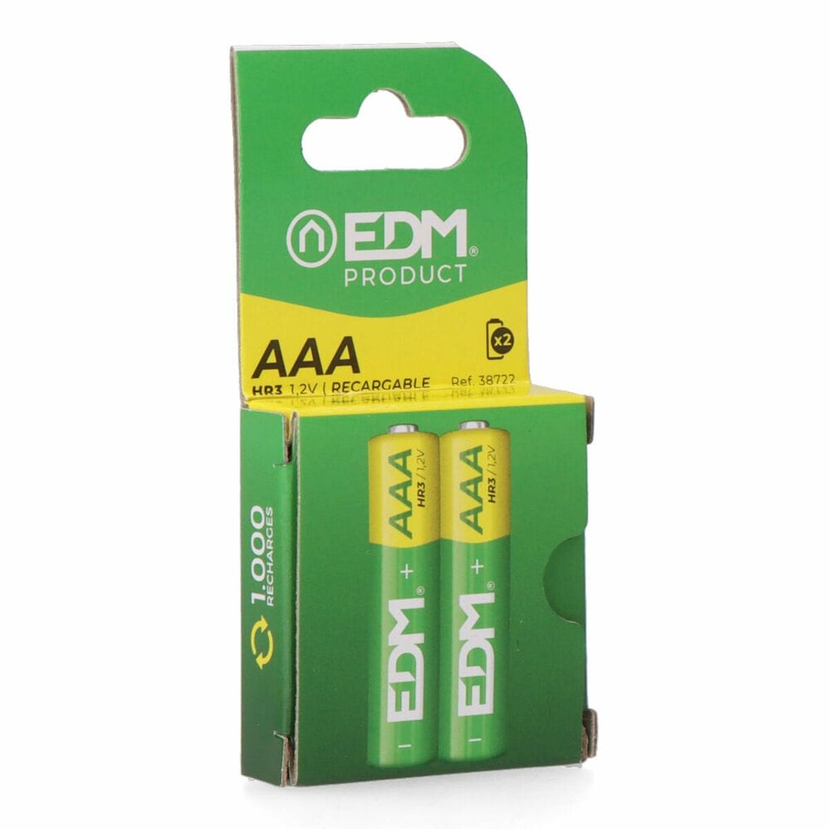 Laddningsbara Batterier EDM 38722 eco-series aaa - hr03 950ma 950 mAh 1,2 V AAA R03 Laddningsbara Batterier (2 antal)