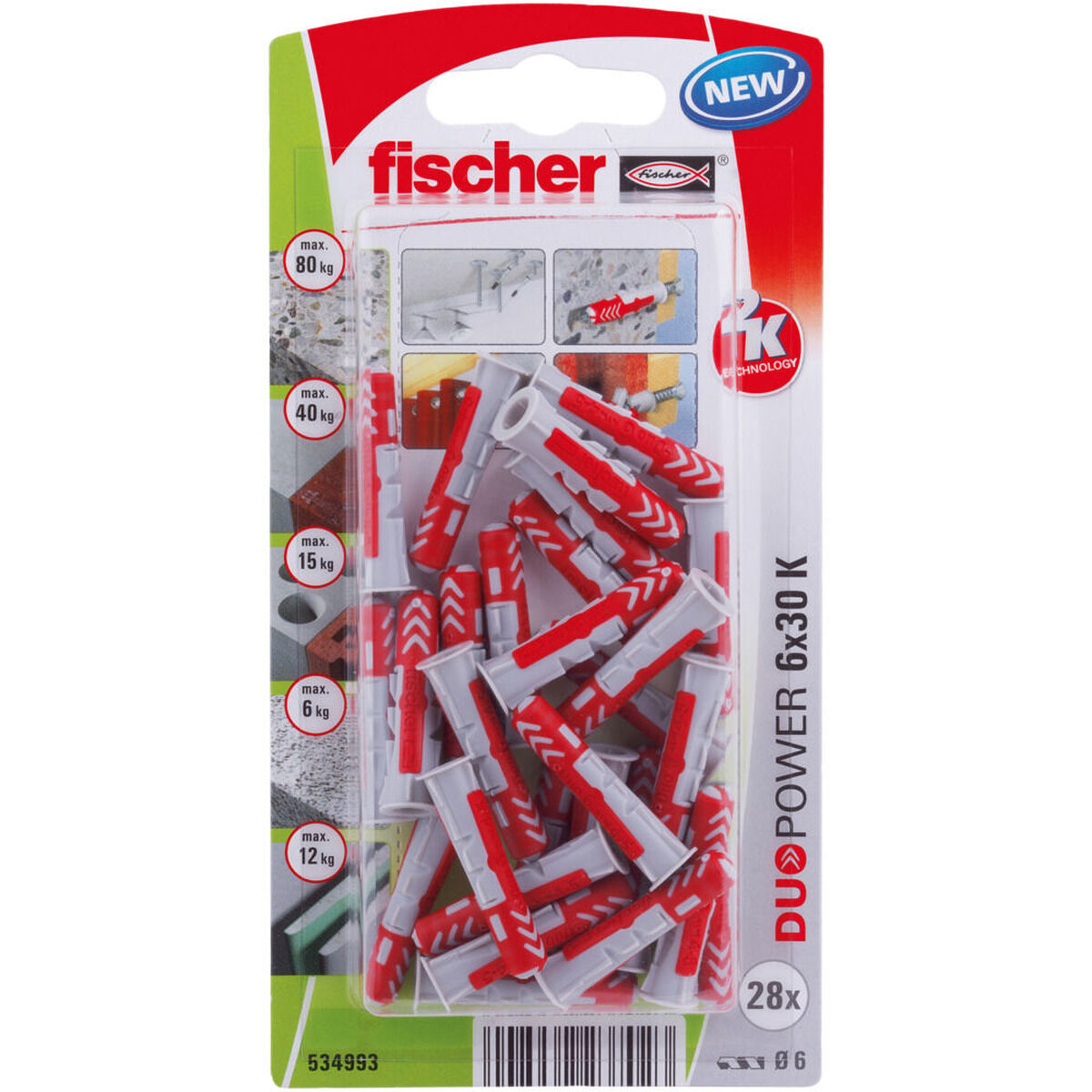 Dobbar Fischer DuoPower 534993 Ø 6 x 30 mm Nylon (45 antal) - 4