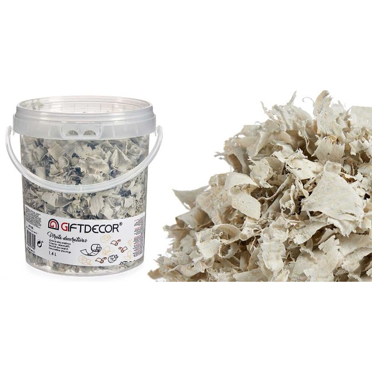 Dekorativa spån Gift Decor Ljusgrå 1,4 L (6 antal) - 3