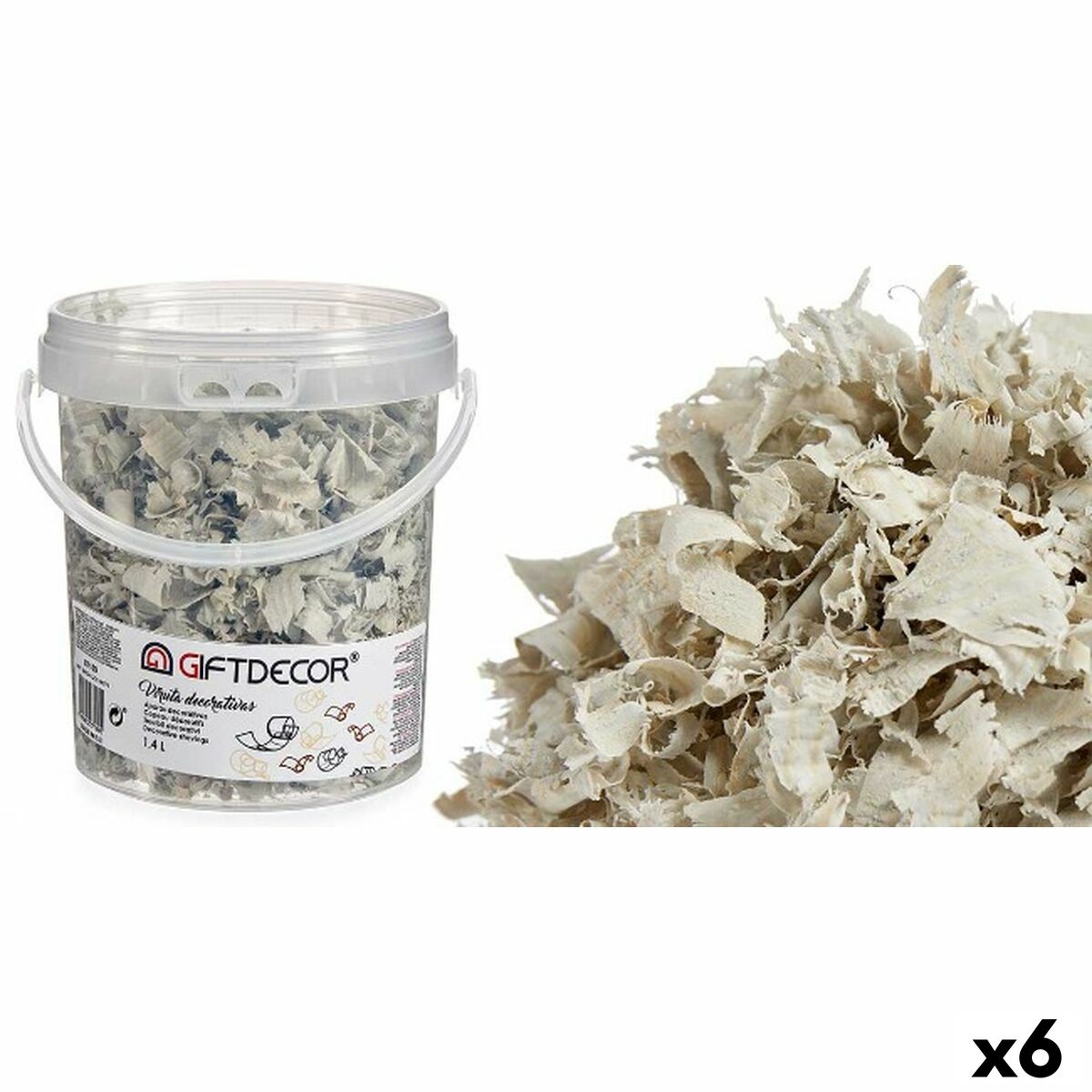 Dekorativa spån Gift Decor Ljusgrå 1,4 L (6 antal) - 4