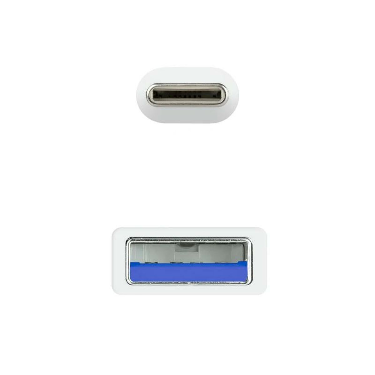 USB-C-kabel till USB NANOCABLE 10.01.4001-W Vit 1 m (1 antal) - 3