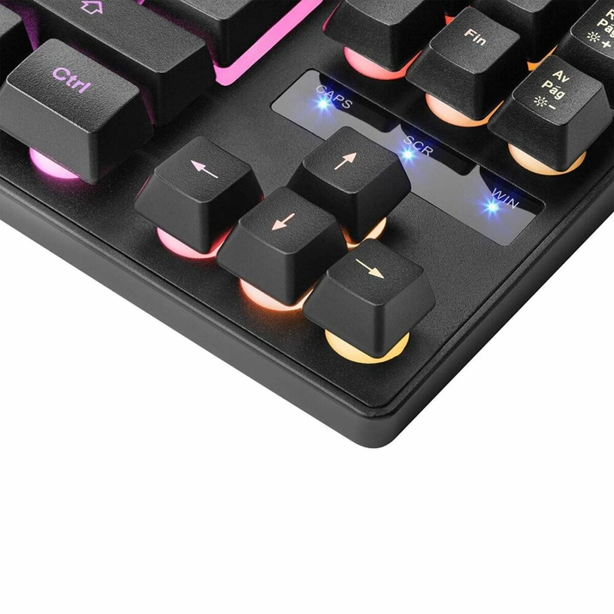 Gaming Tangentbord/ OR: Speltangentbord Mars Gaming MKTKLES LED RGB Qwerty Spanska - 8