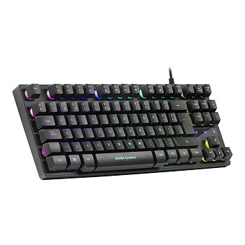 Gaming Tangentbord/ OR: Speltangentbord Mars Gaming MKTKLES LED RGB Qwerty Spanska