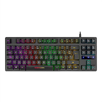 Gaming Tangentbord/ OR: Speltangentbord Mars Gaming MKTKLES LED RGB Qwerty Spanska