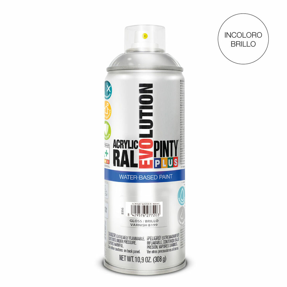 Lacksprej Pintyplus Evolution B199 Vattenbaserat 400 ml Ofärgad - 4