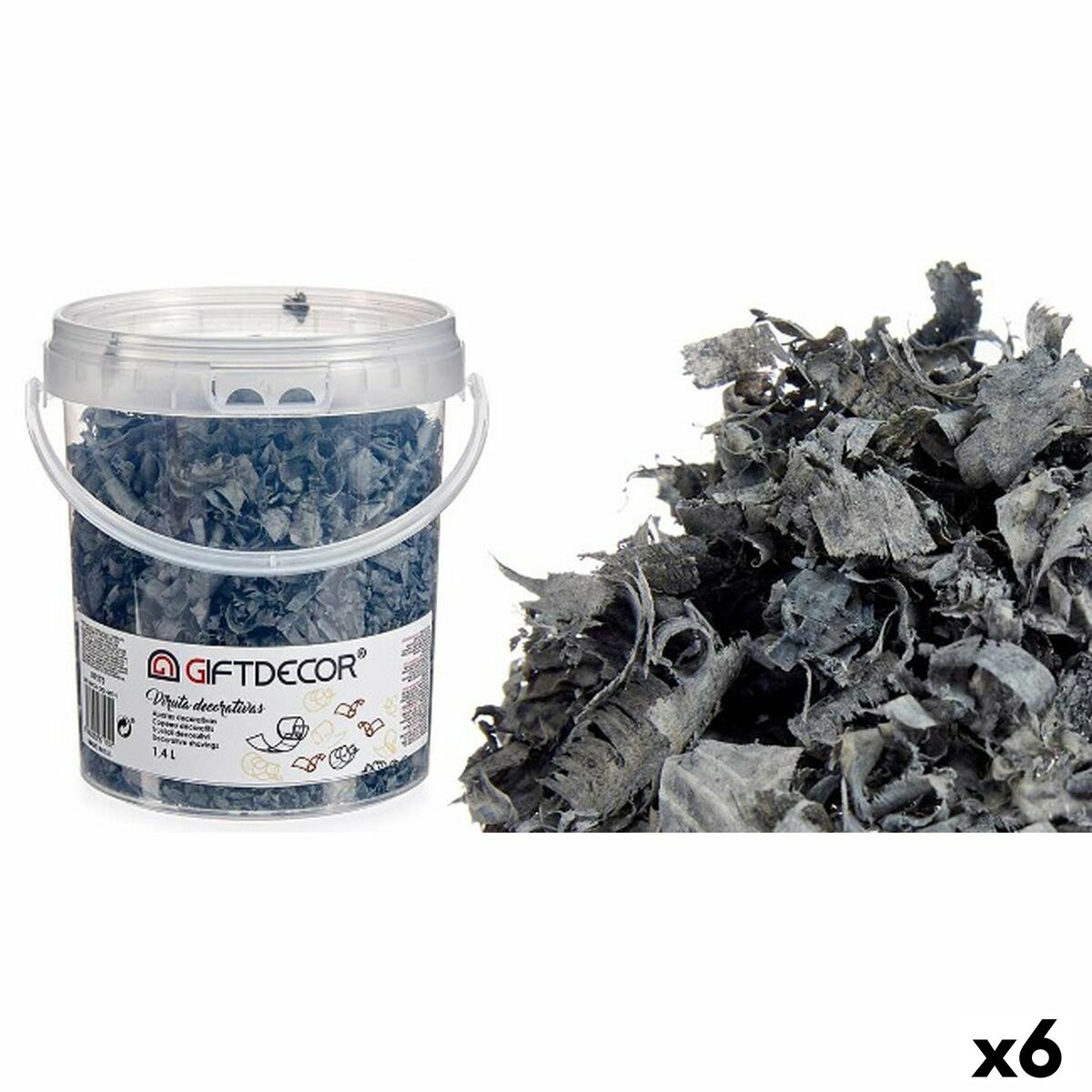 Dekorativa spån Gift Decor Mörkgrå 1,4 L (6 antal) - 3