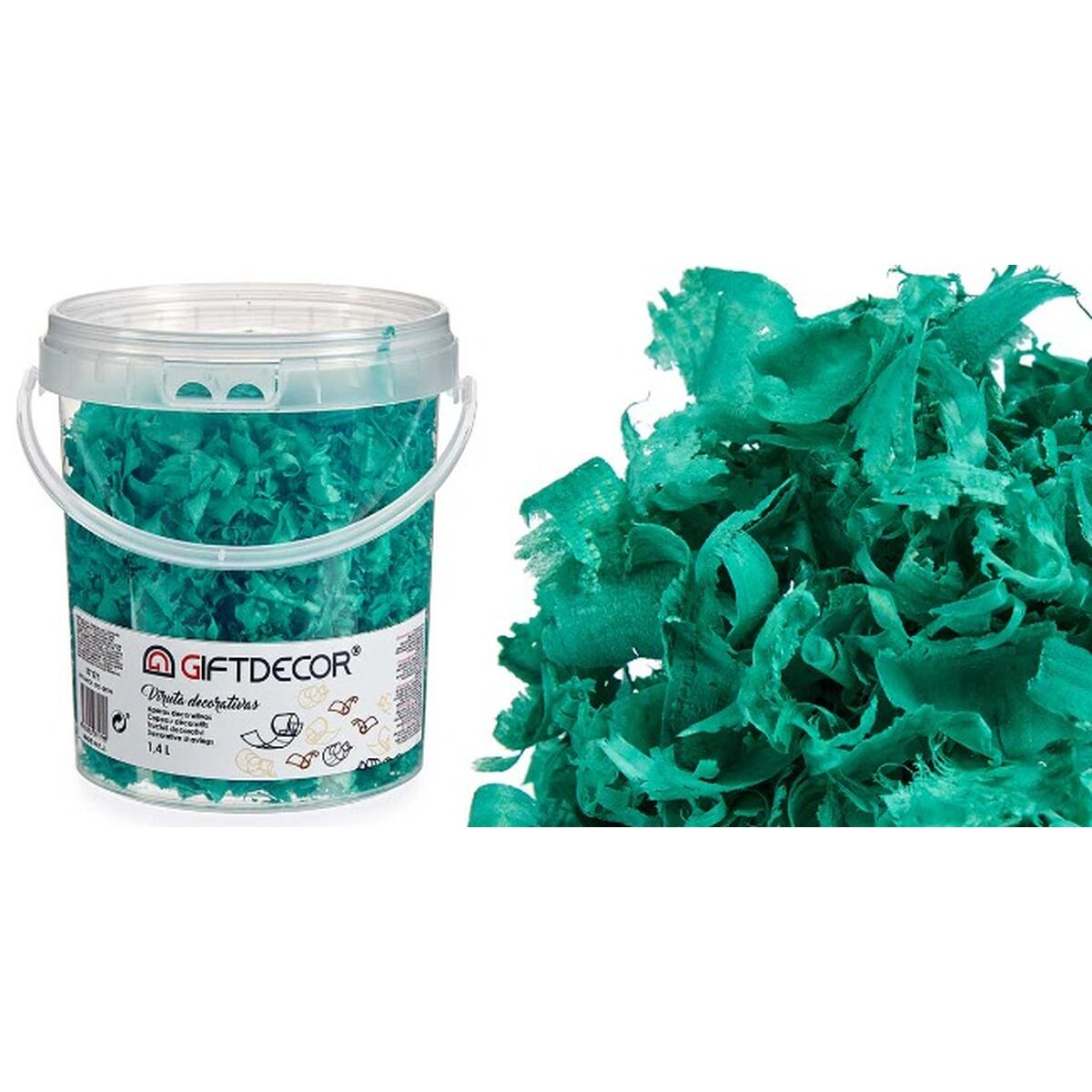 Dekorativa spån Gift Decor Turkos 1,4 L (6 antal) - 2
