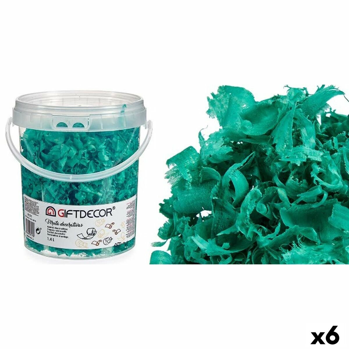 Dekorativa spån Gift Decor Turkos 1,4 L (6 antal)