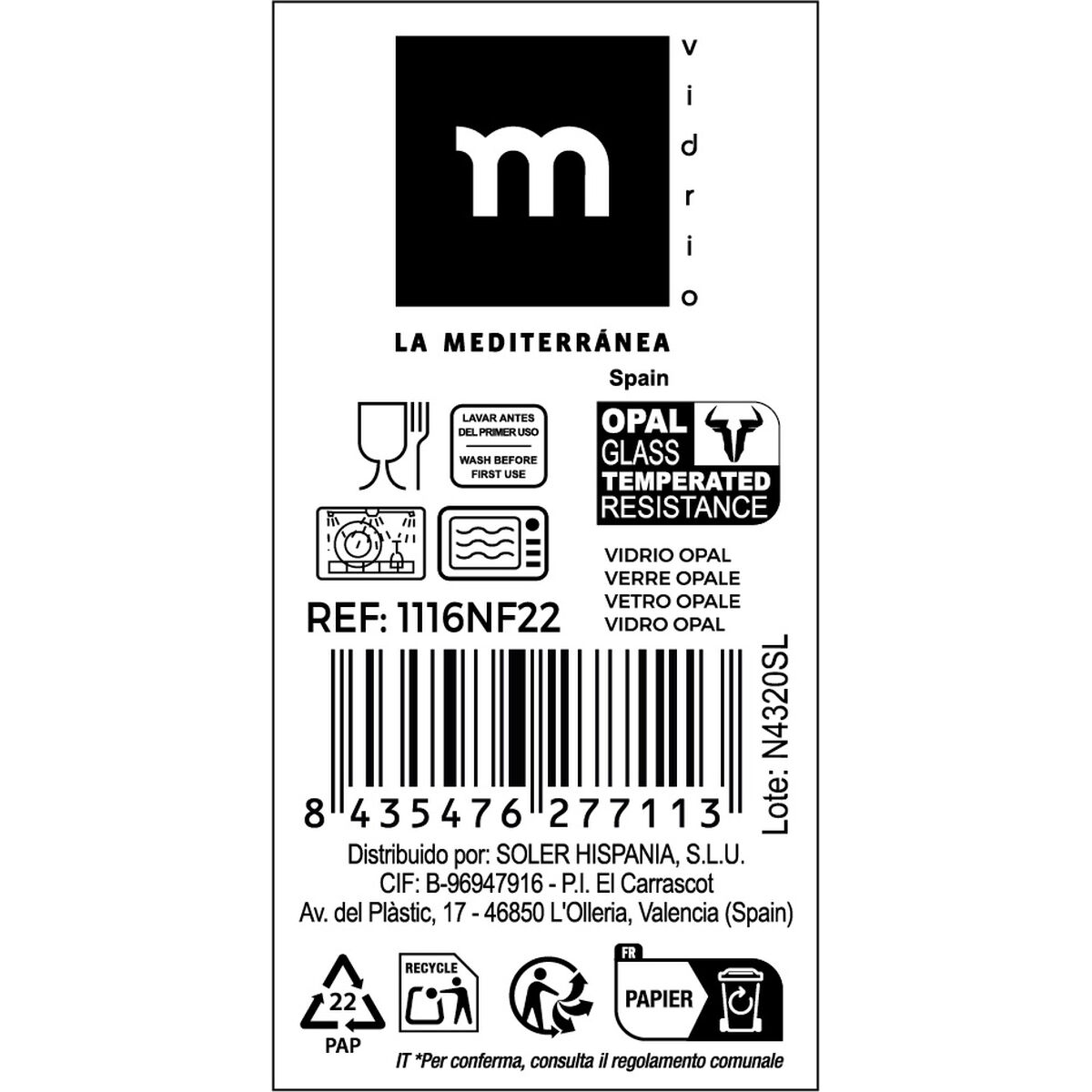 Servingsfat La Mediterránea Palaos Rektangulär 23 x 16,4 cm (36 antal) - 5