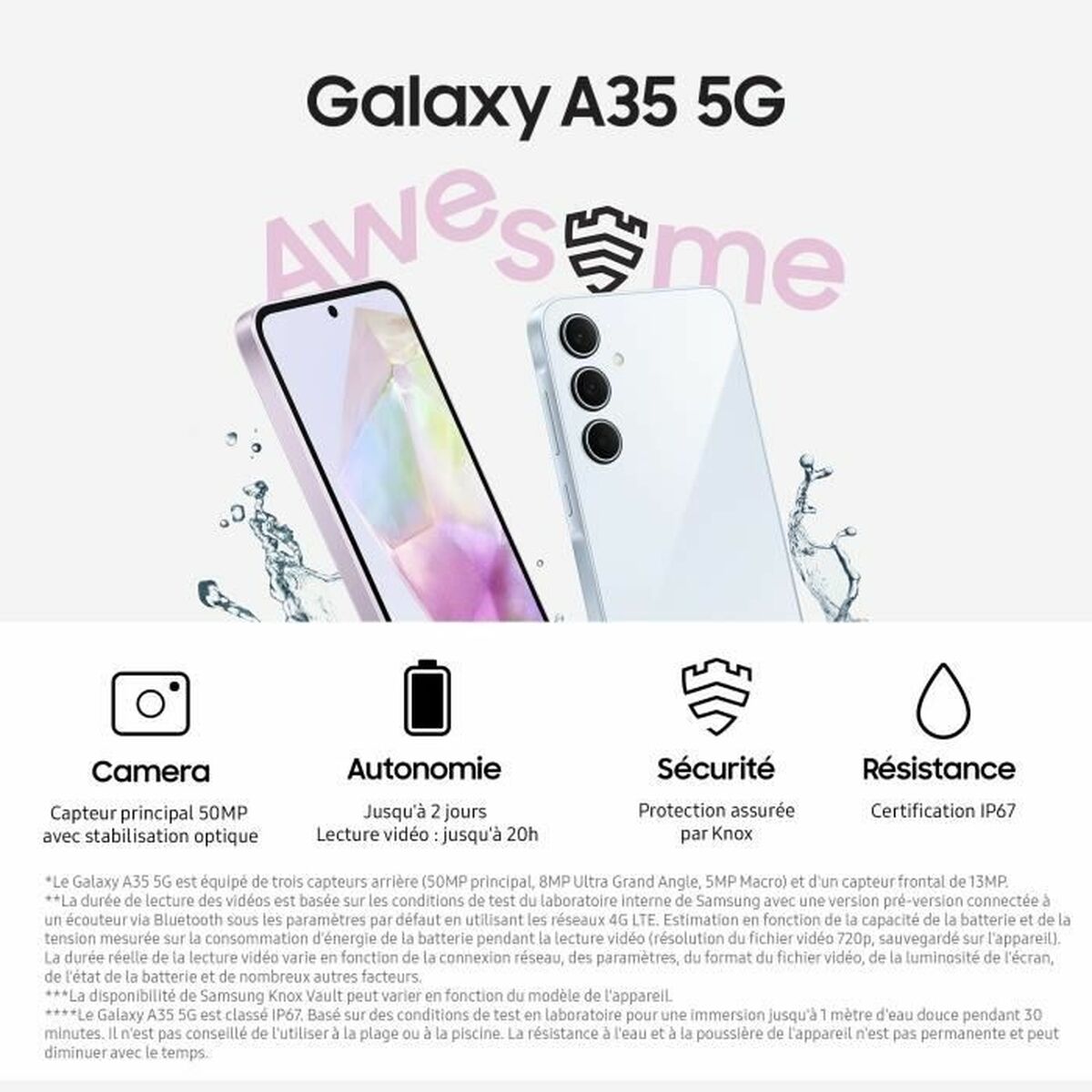 Smartphone Samsung Galaxy A35 Octa Core 6 GB RAM 128 GB Lila - 3