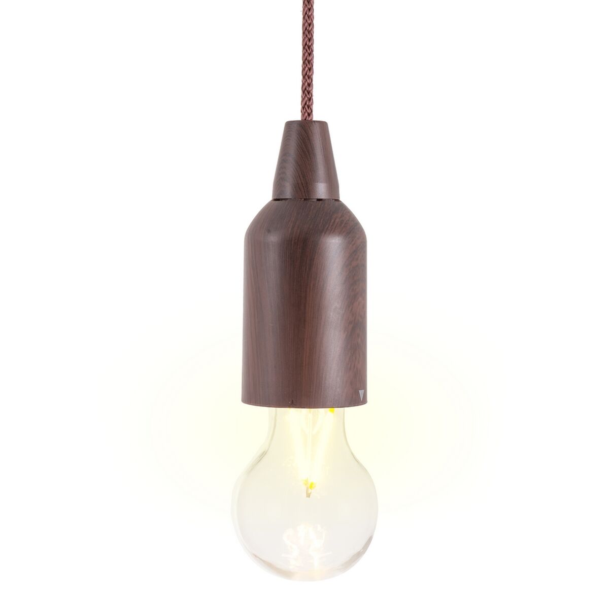 Glödlampsformad lampa Pull & click Valnöt - 3