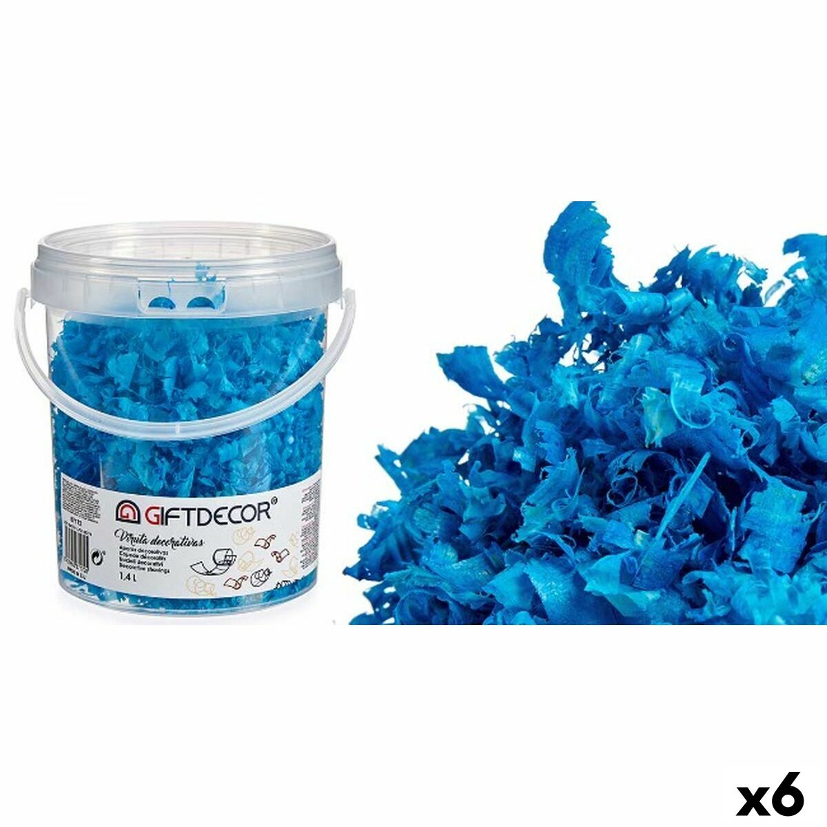 Dekorativa spån Gift Decor Ljusblå 1,4 L (6 antal) - 3