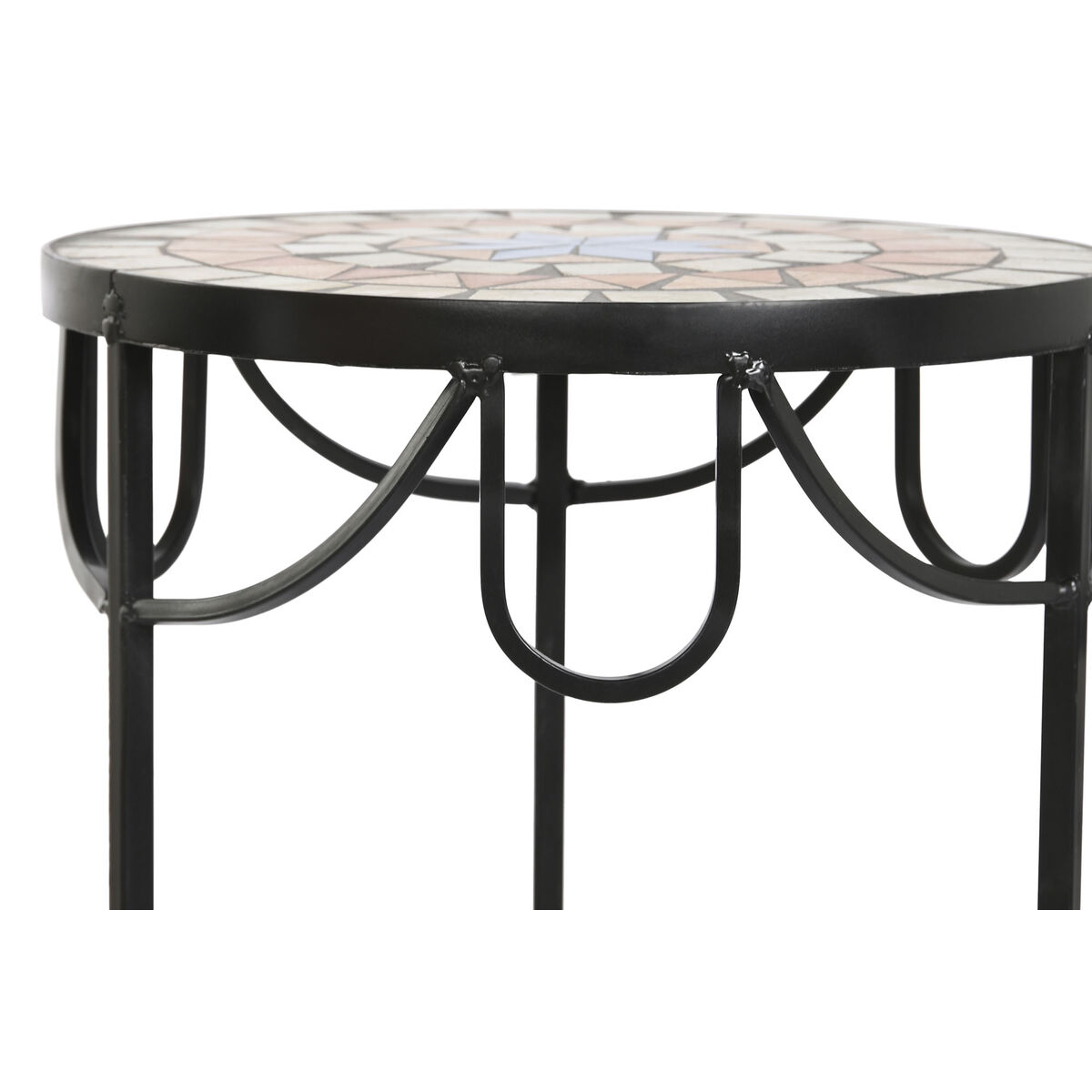 3-bordsset DKD Home Decor Blå Metall (Renoverade D) - 2