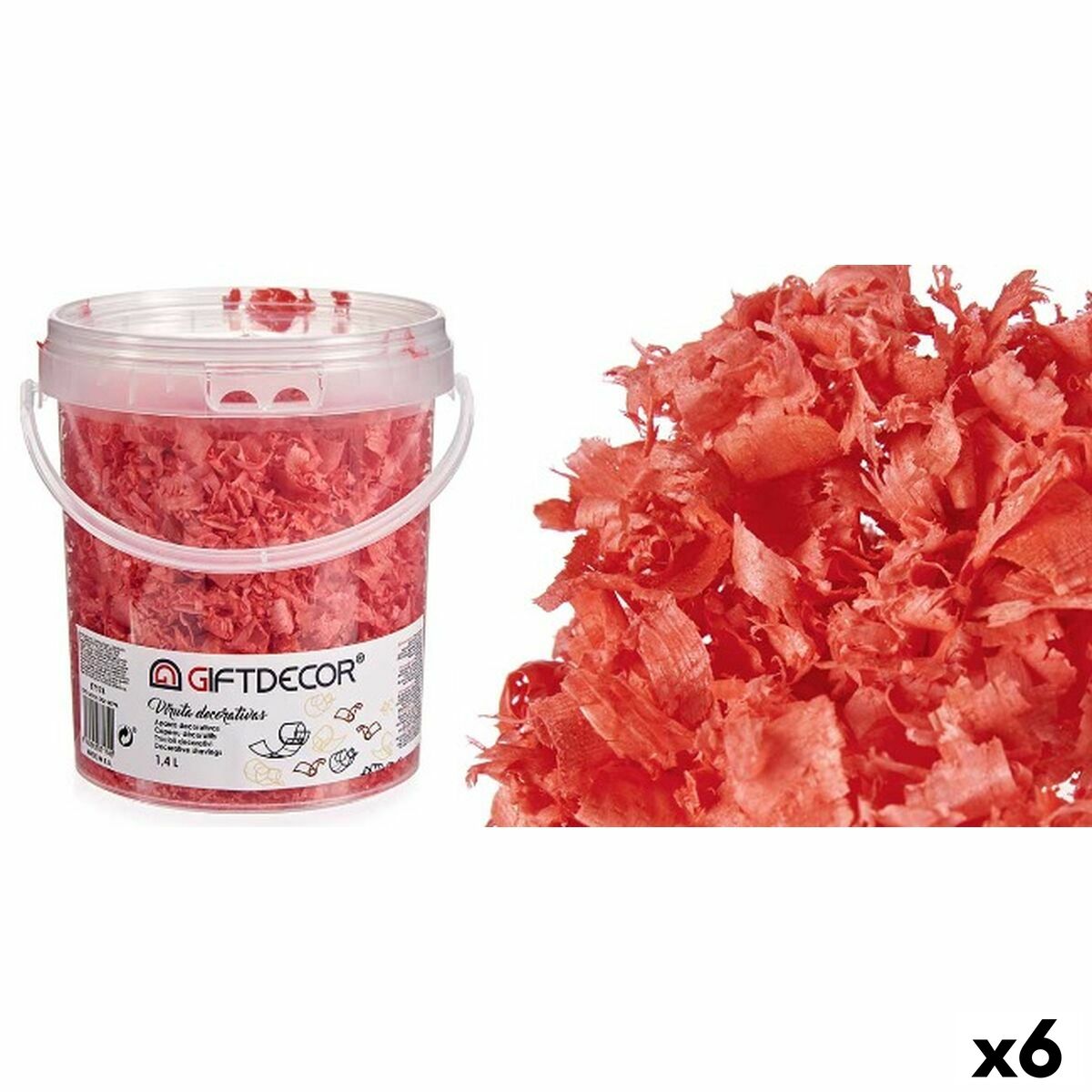 Dekorativa spån Gift Decor Korall 1,4 L (6 antal)