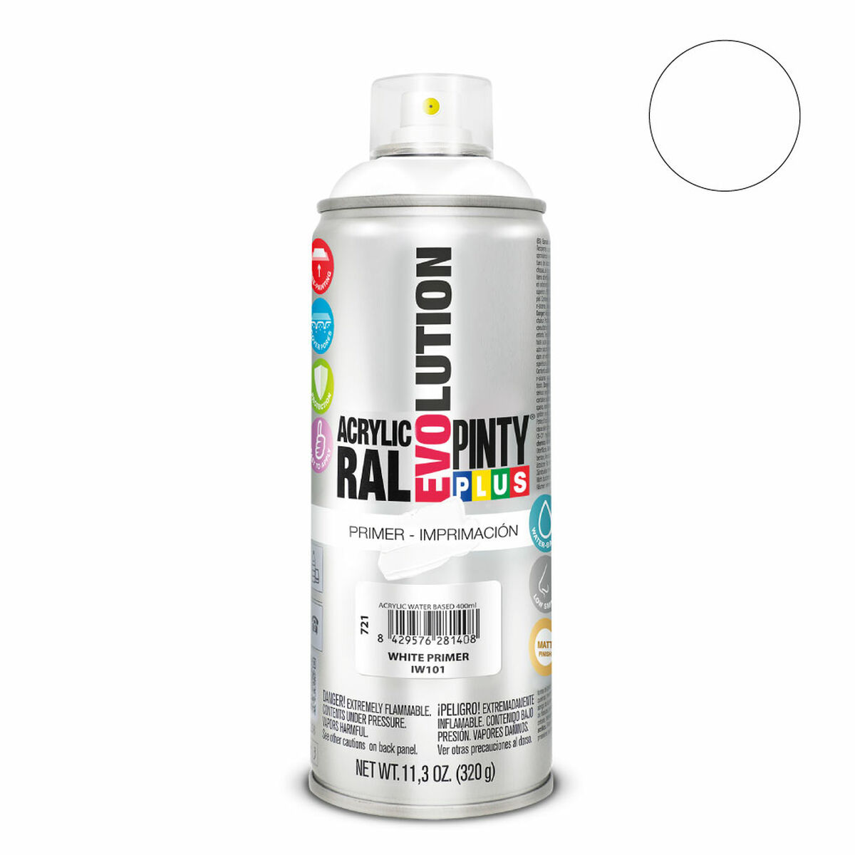 Sprejfärg Pintyplus Evolution IW101 320 ml Utskrift Vattenbaserat Vit - 4