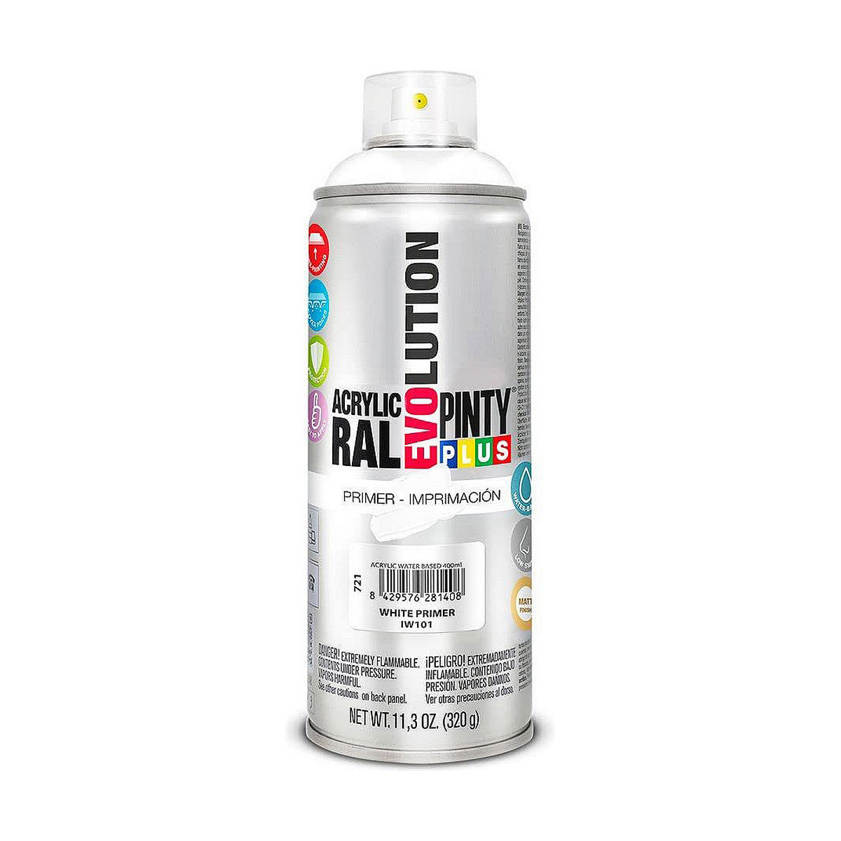 Sprejfärg Pintyplus Evolution IW101 320 ml Utskrift Vattenbaserat Vit