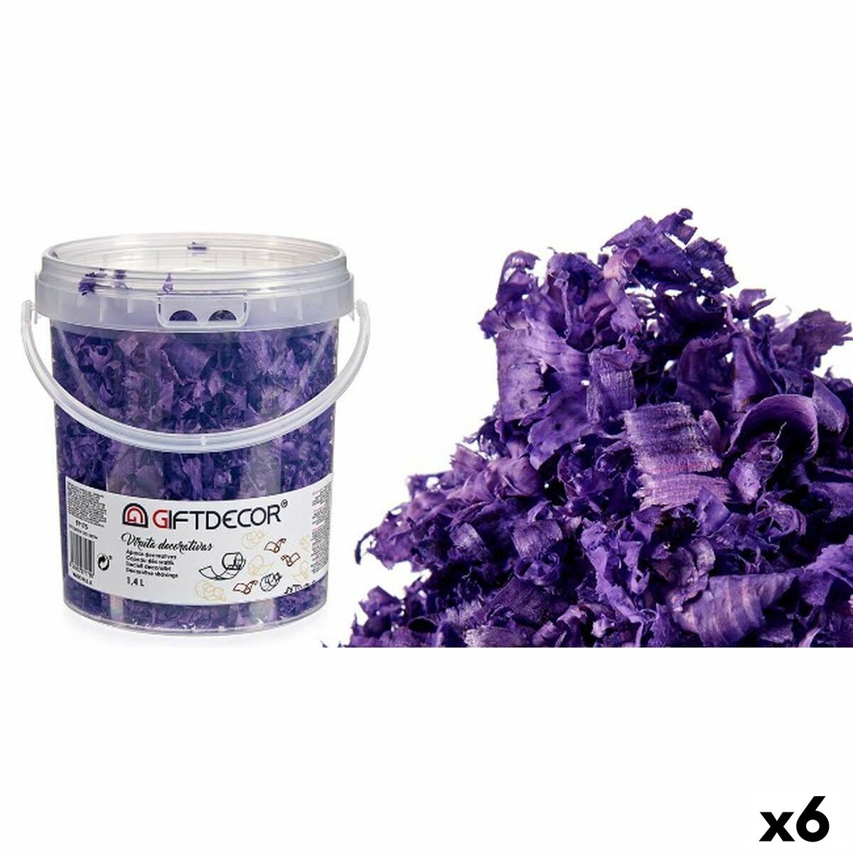Dekorativa spån Gift Decor Lila 1,4 L (6 antal) - 3