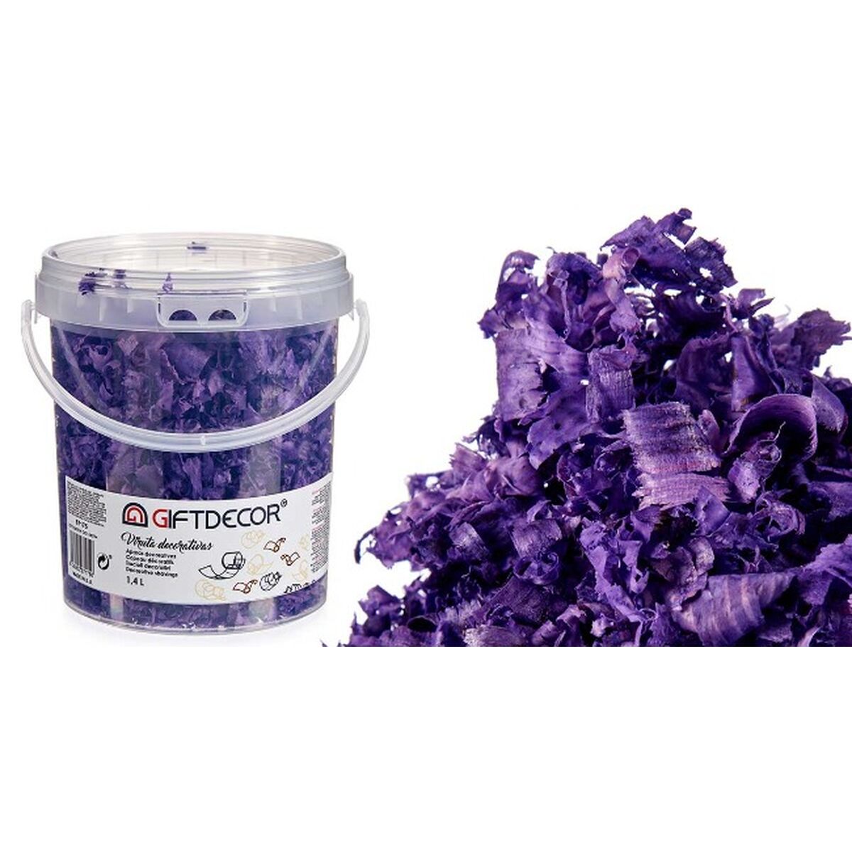 Dekorativa spån Gift Decor Lila 1,4 L (6 antal) - 2