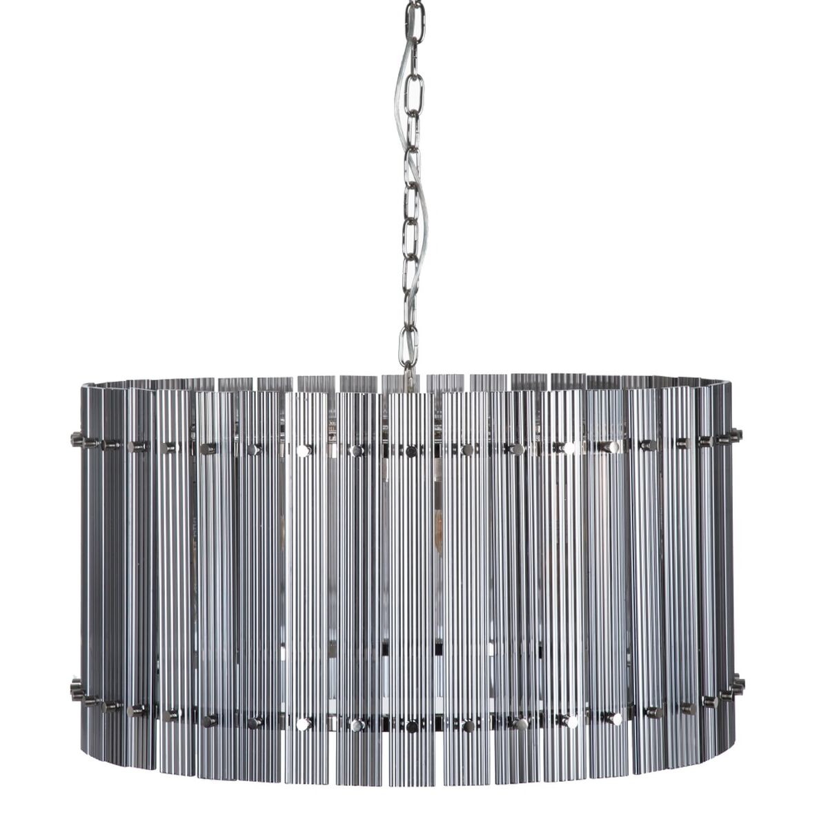 Taklampa 76 x 76 x 39 cm Glas Metall Silver