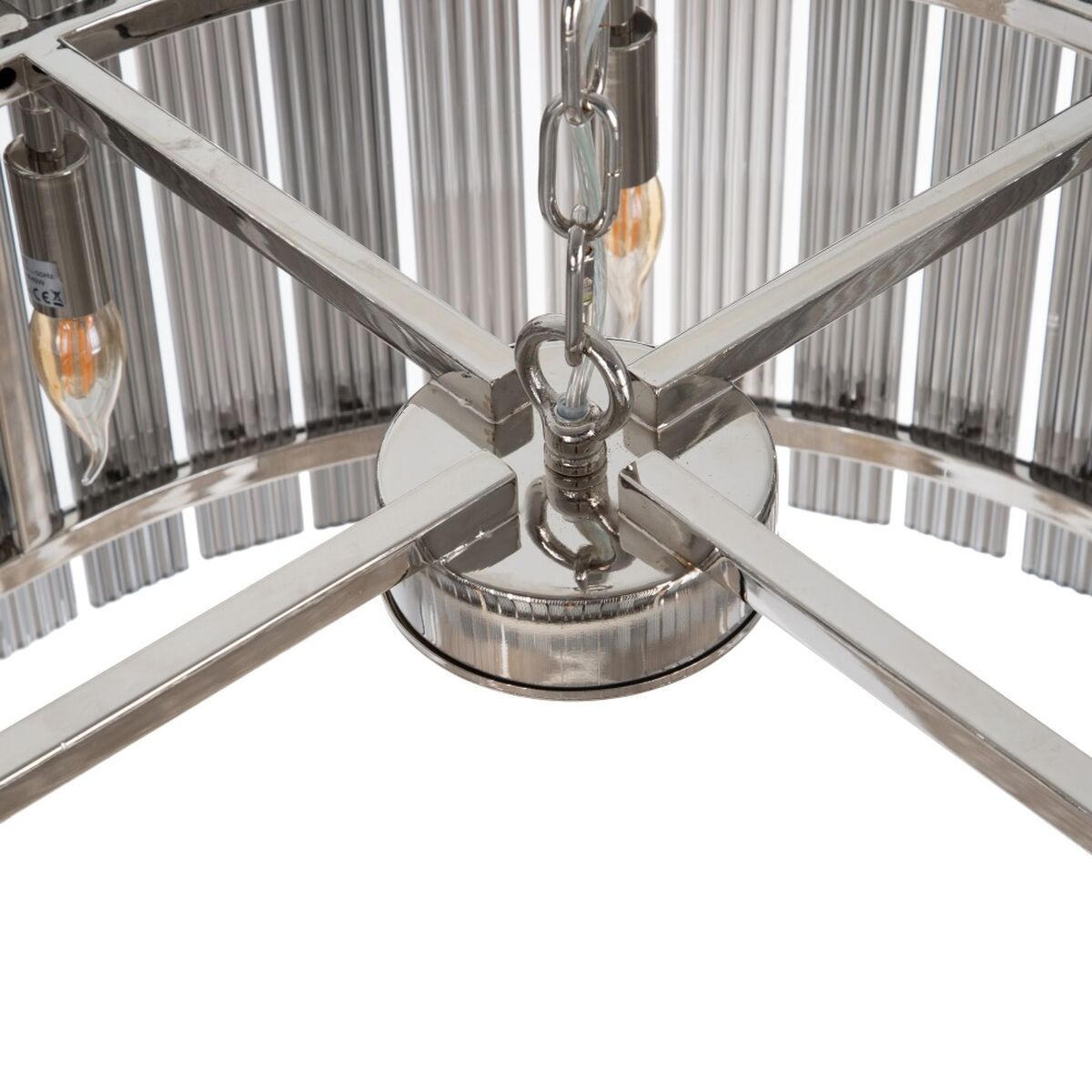 Taklampa 76 x 76 x 39 cm Glas Metall Silver - 5